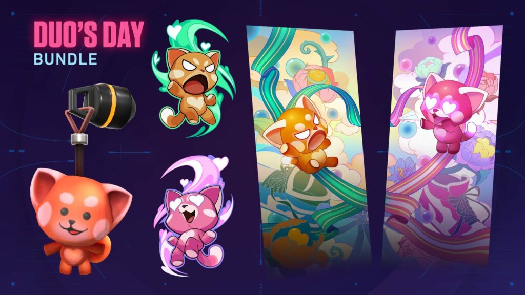 The VALORANT Duo's Day bundle Buddy, Sprays, and Player Cards.
