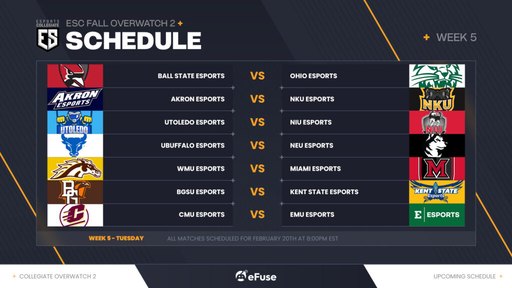 ESC Overwatch Week 5 schedule.