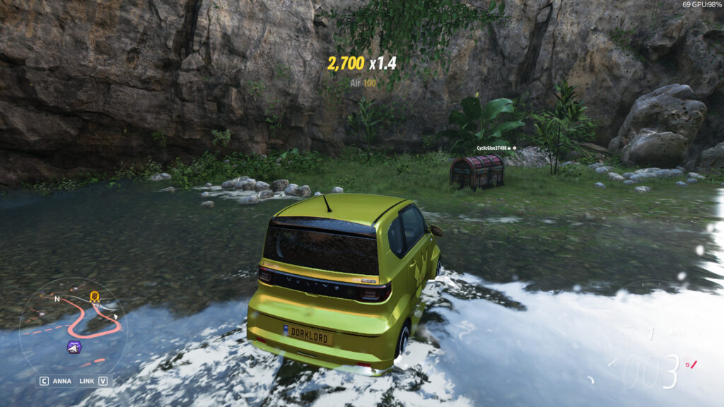 The treasure chest is in the hidden waterfall east of Ek Balam.