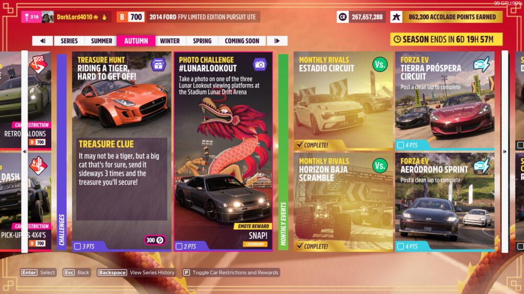 Autumn playlist screenshot