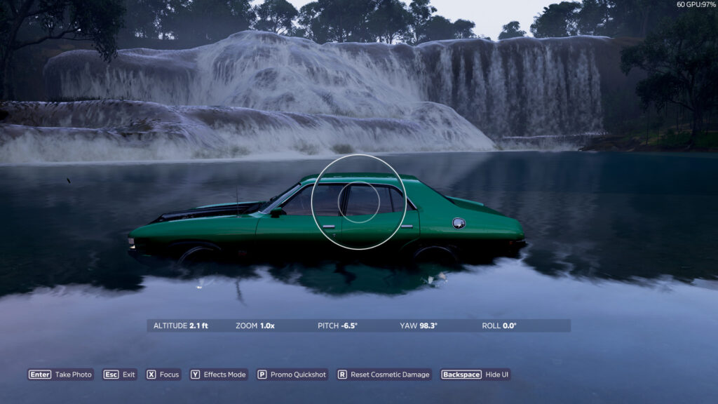 Take a picture with the giant waterfall near Cascadas de Agua Azul in the frame along with the Ford Falcon.