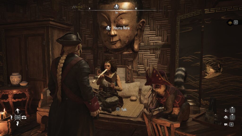 A player approaches Houma Nara on Telok Penjarah.