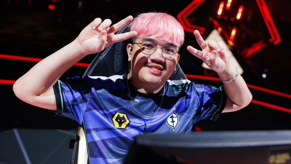 Alexander "jawgemo" Mor of Evil Geniuses competes at VALORANT Champions Los Angeles Knockouts Stage at the Kia Forum on August 24, 2023 in Los Angeles, California.