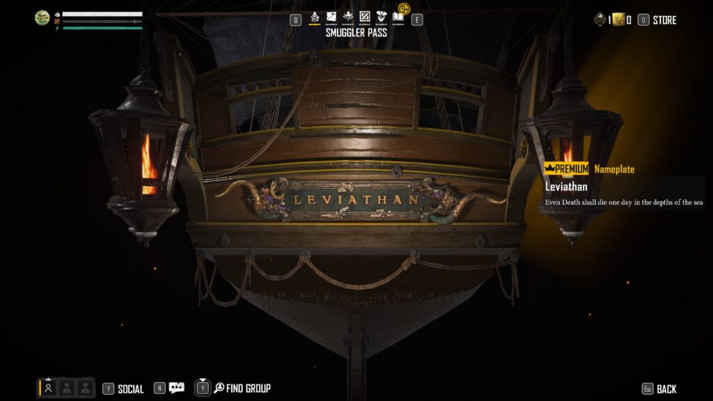 Leviathan in the Skull and Bones Season 1 Smuggler Pass.