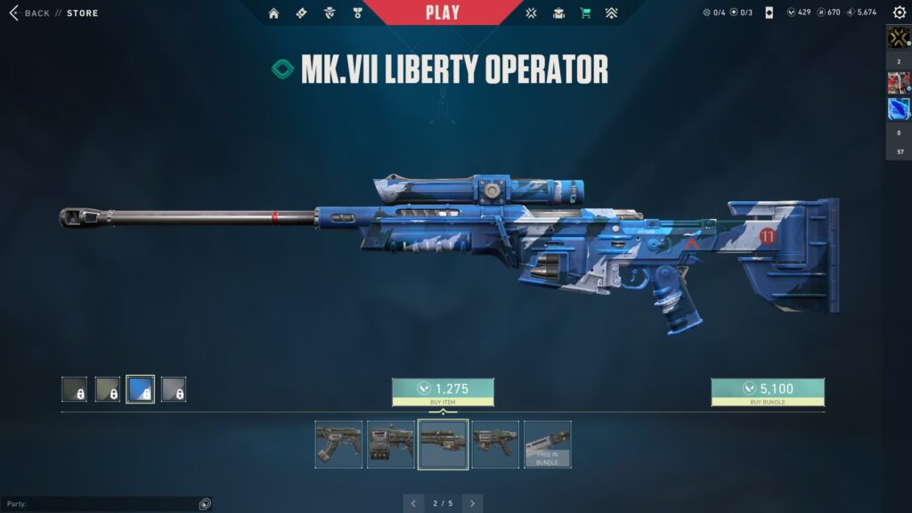 The VALORANT MK. VII Liberty Operator.