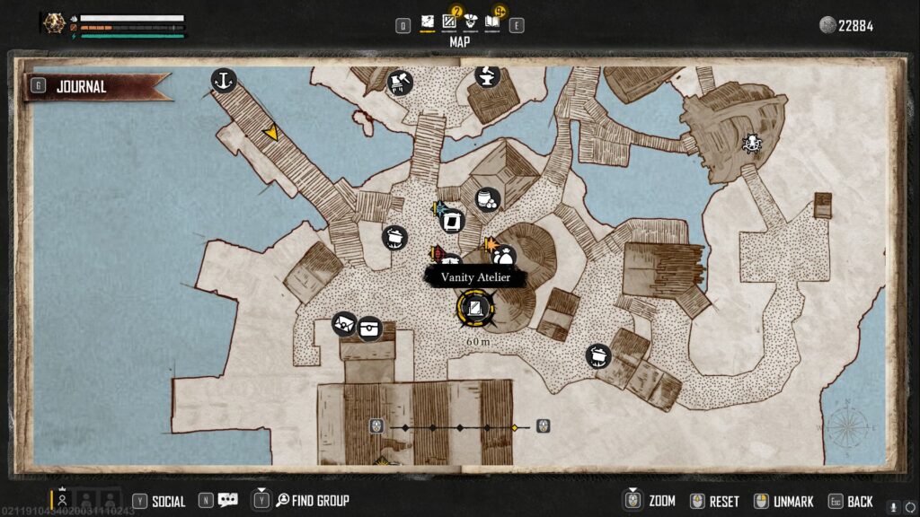 The Vanity Atelier is marked on the map of Sainte-Anne.