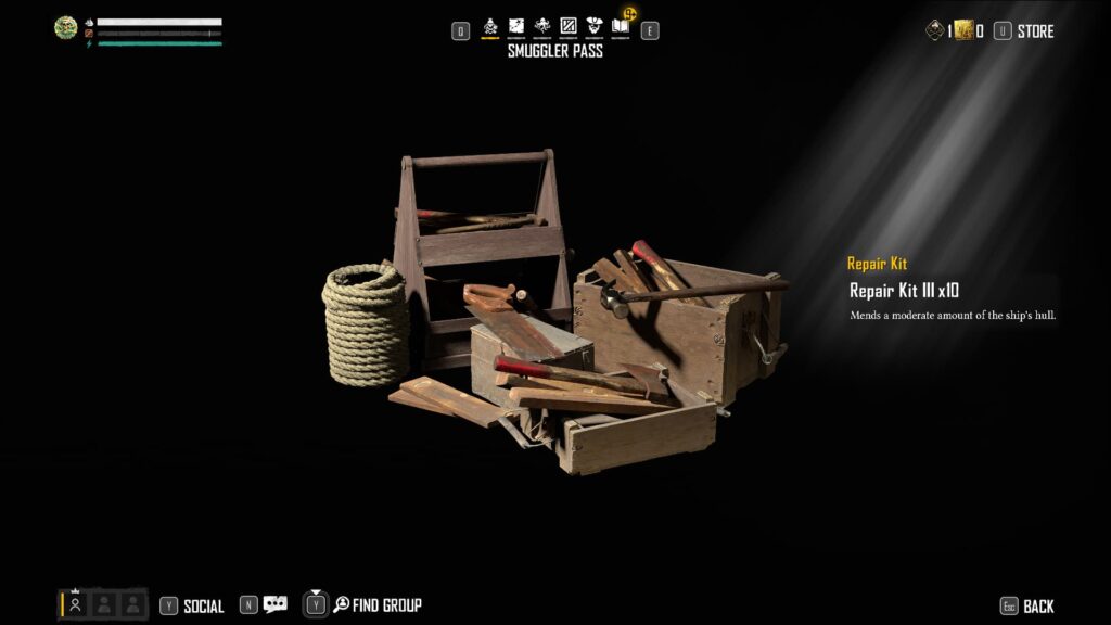 Repair Kit III x10 in the Skull and Bones Season 1 Smuggler Pass.