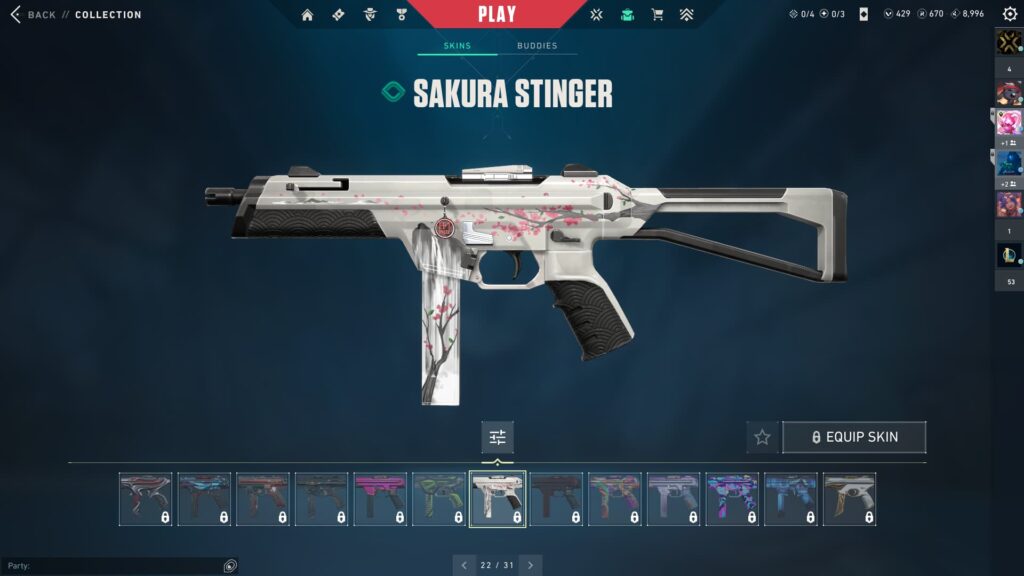 The Sakura Stinger for your Valentine's Day VALORANT loadout.