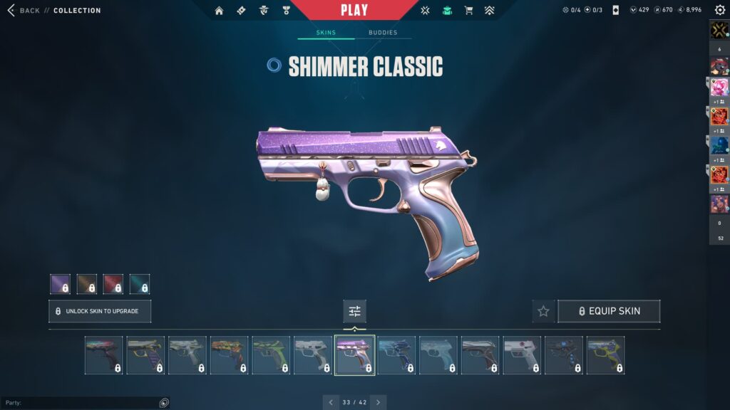 The Shimmer Classic for your Valentine's Day VALORANT loadout.