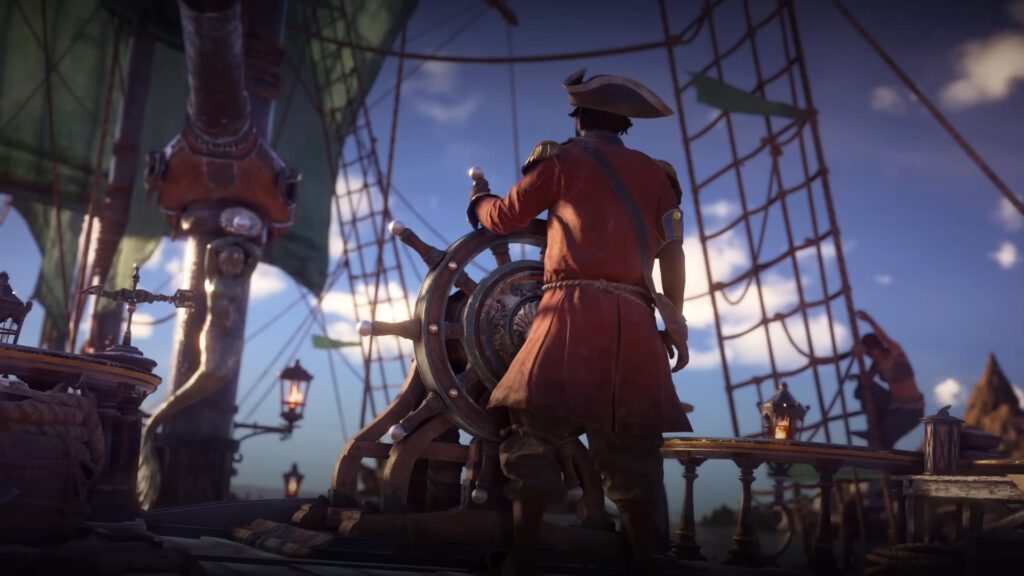 A pirate captains his ship in Skull and Bones.