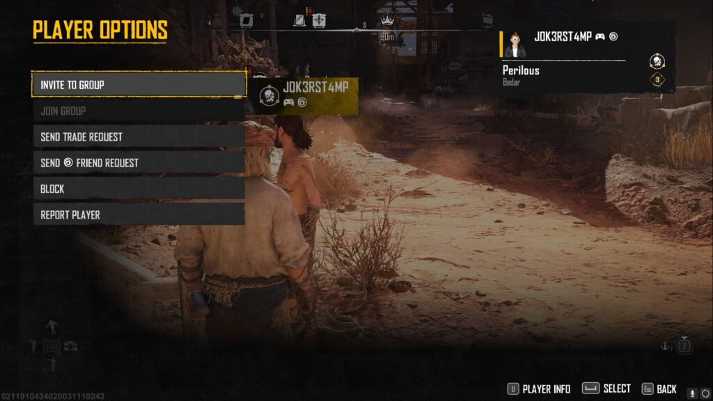 A player uses the Player Options menu in Skull and Bones to add another as a friend and invite them to play.