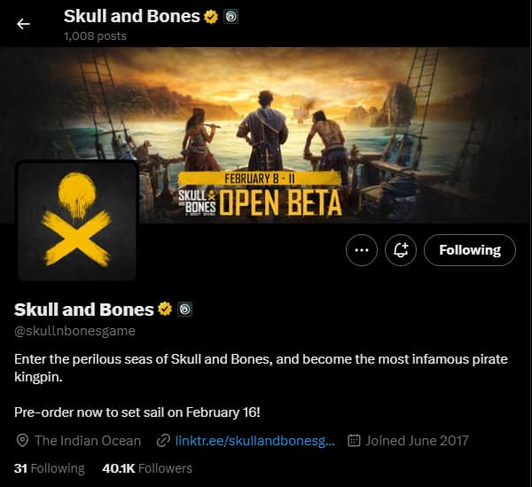 The Skull and Bones X account.