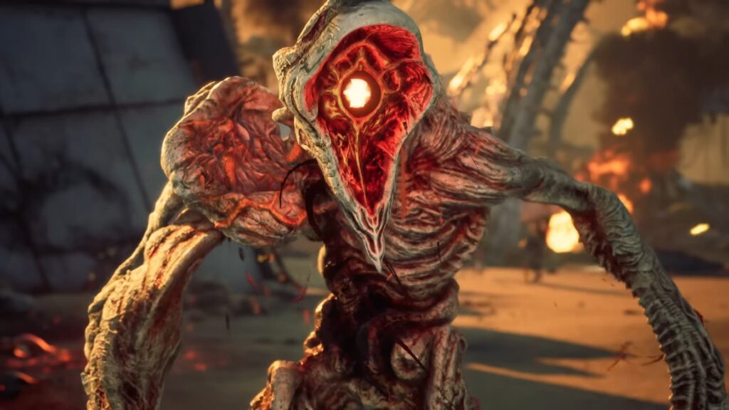 An alien invader on earth in Stellar Blade.