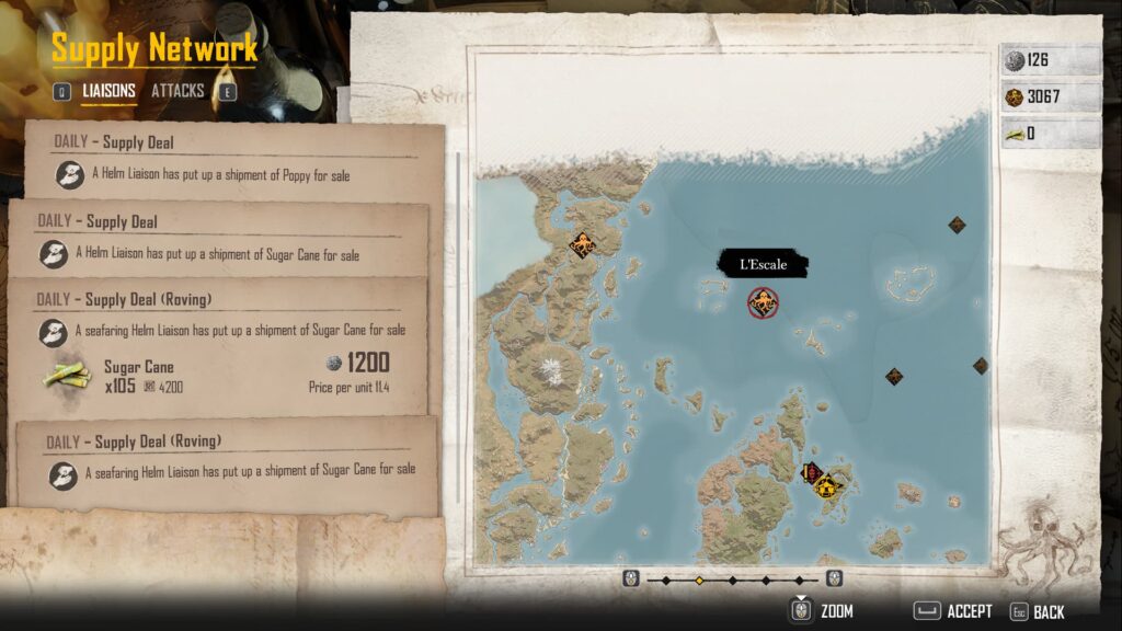 The Supply Network showing a deal for Sugar Cane.