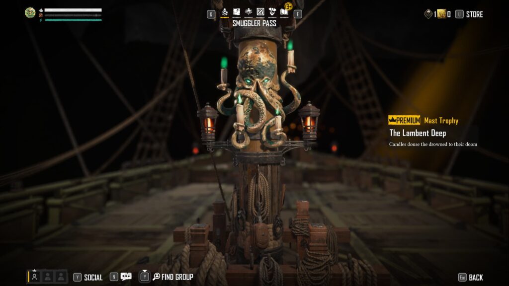 The Lambent Deep in the Skull and Bones Season 1 Smuggler Pass.