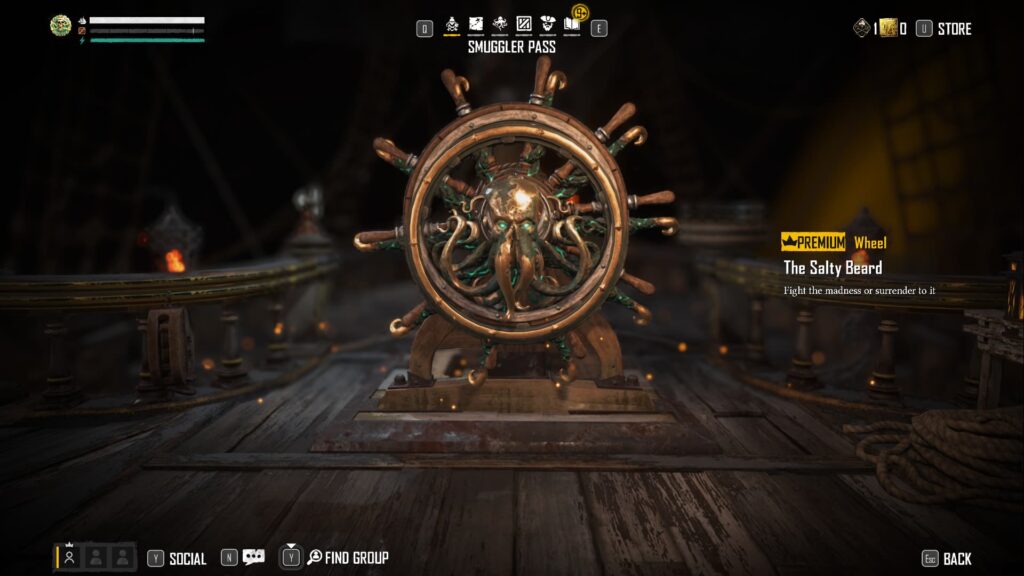 The Salty Beard in the Skull and Bones Season 1 Smuggler Pass.