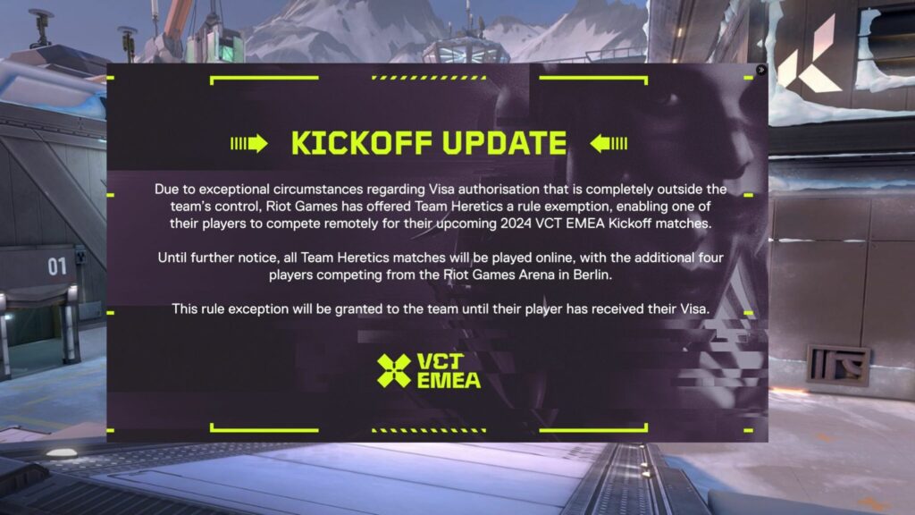 Team Heretics to compete online during VCT Kickoff EMEA