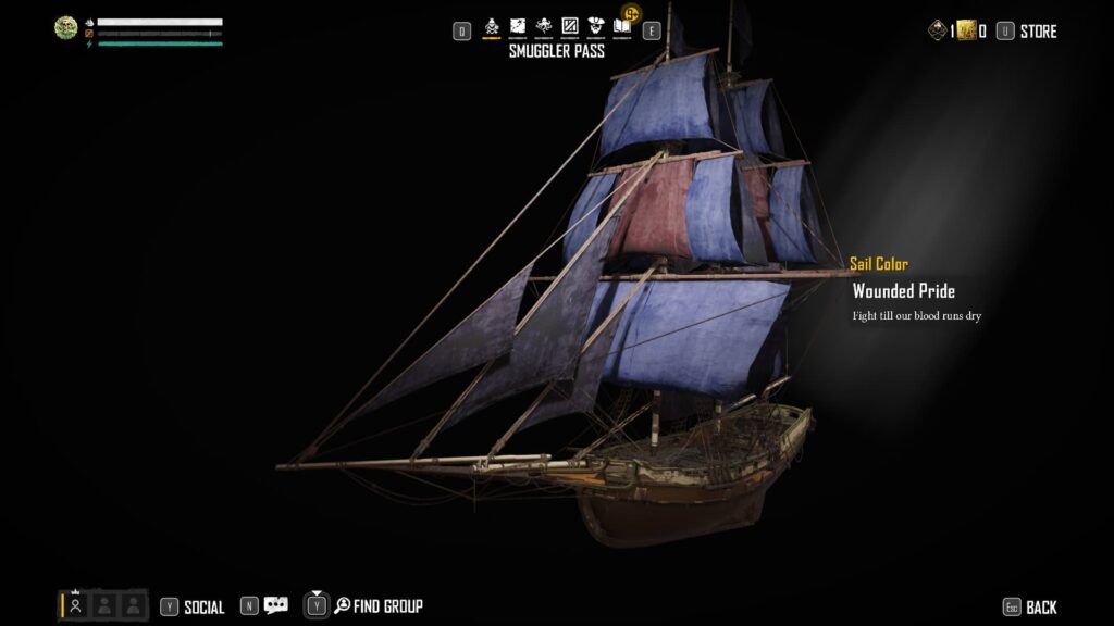 Wounded Pride in the Skull and Bones Season 1 Smuggler Pass.