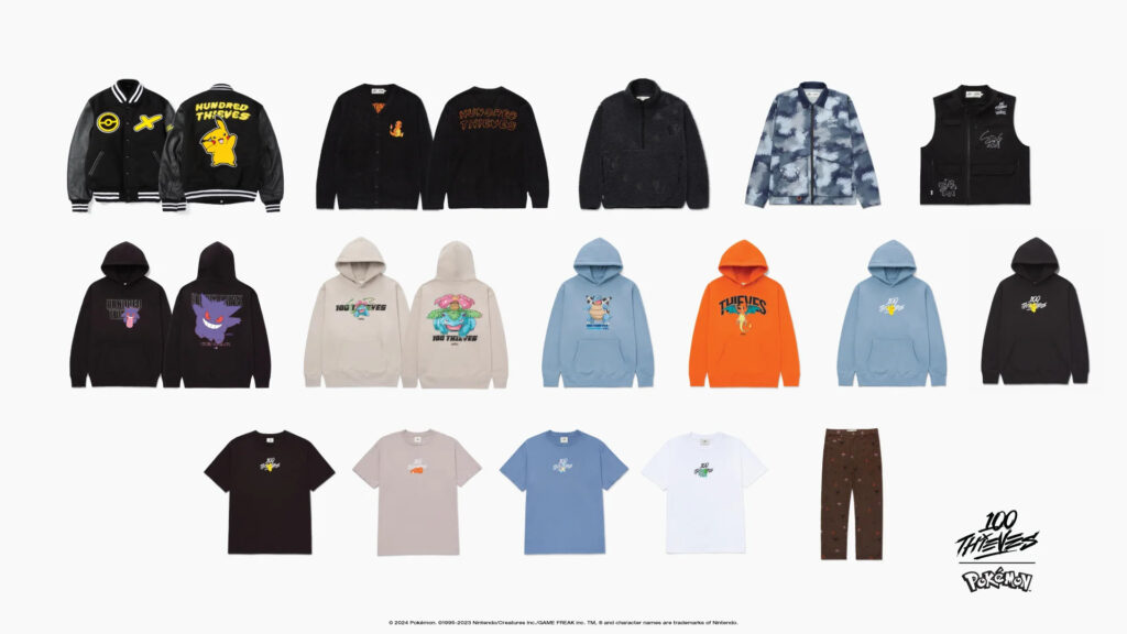 The 100 Thieves x Pokémon collection 