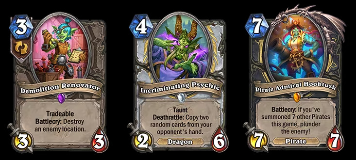 Demolition Renovator, Incriminating Psychic, and Pirate Admiral Hooktusk 