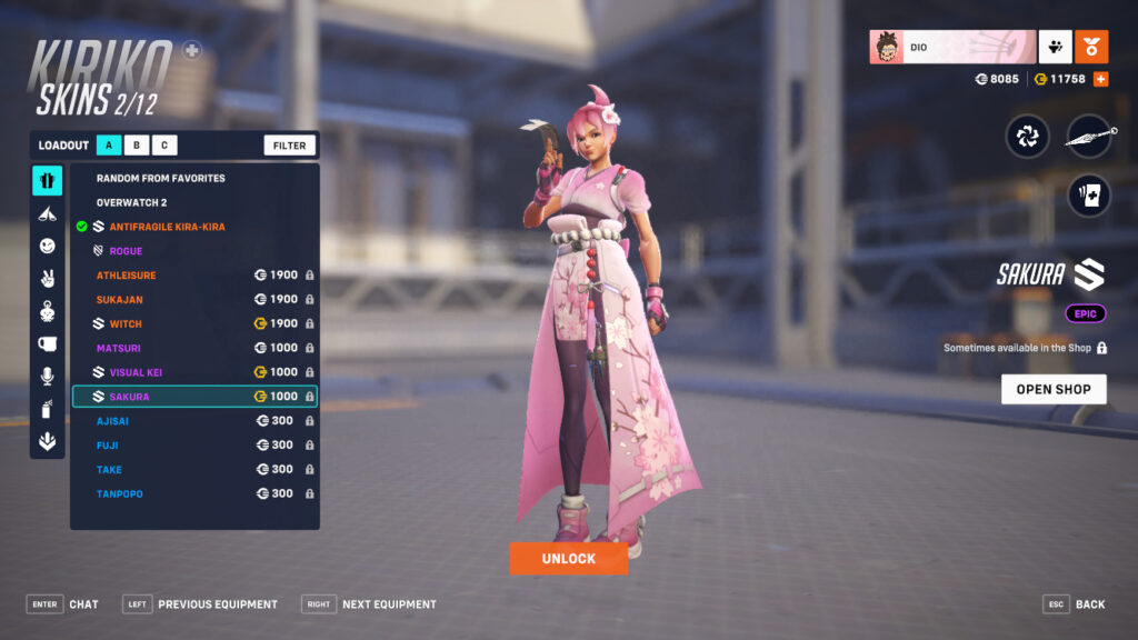 Overwatch 2 Cherry Blossom Kiriko skin 