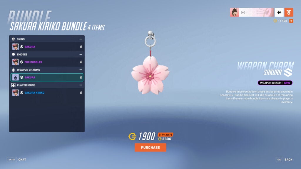 Sakura weapon charm 