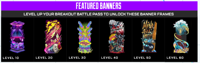 The featured banners of the Apex Breakout Battle pass