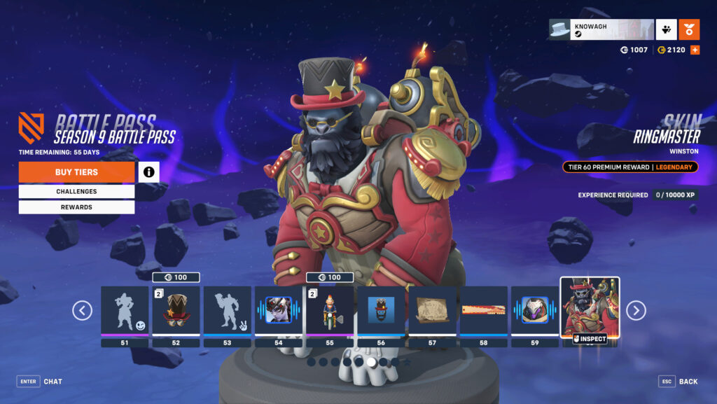 The new Winston skin in the Season 9 Battle Pass 