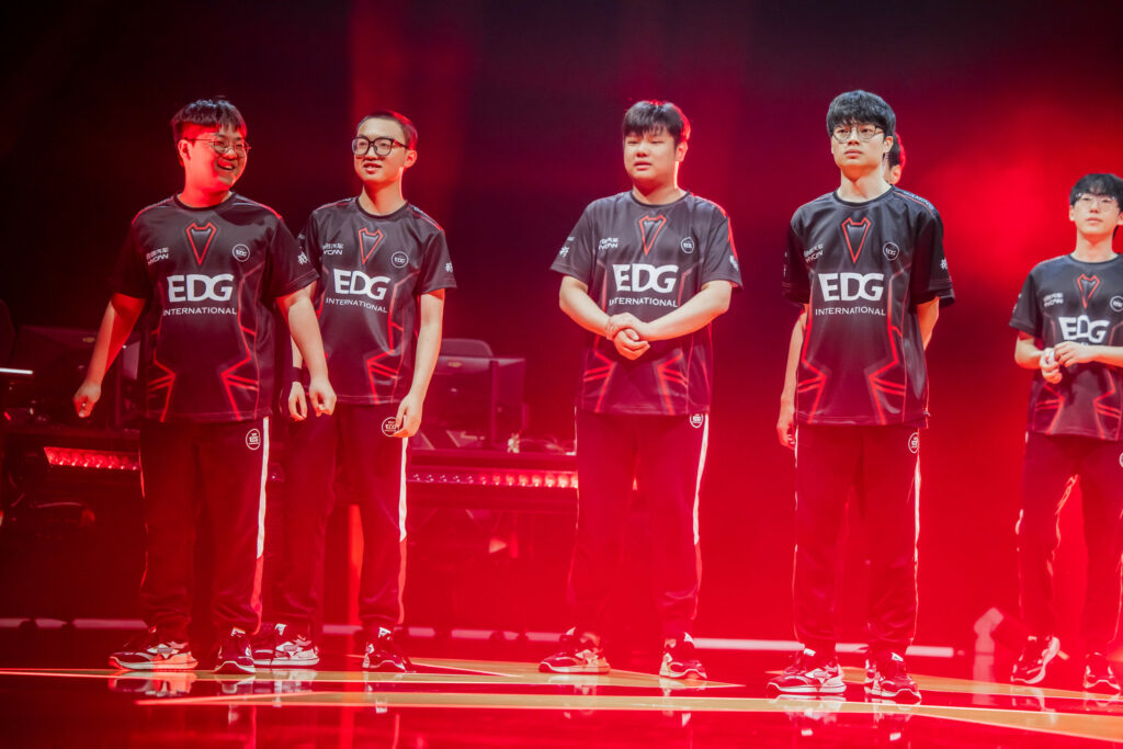 EDward Gaming's VALORANT roster, who play Paper Rex at Masters Madrid.