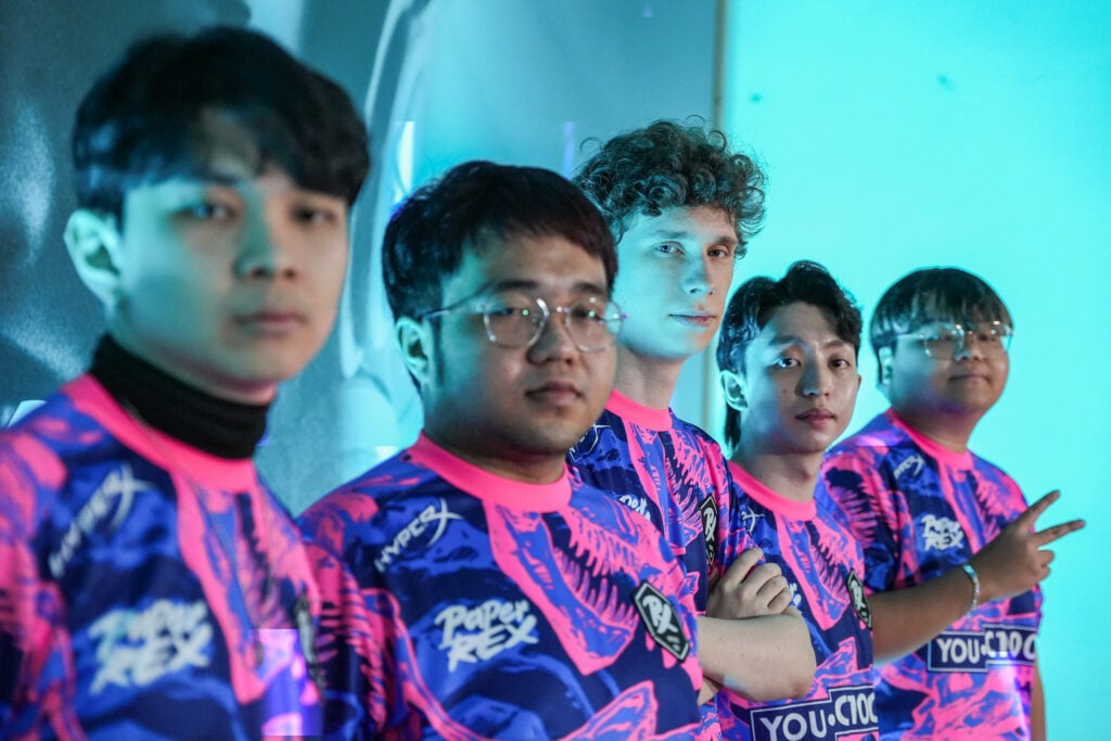 Paper Rex's VALORANT roster, who play EDward Gaming at Masters Madrid.