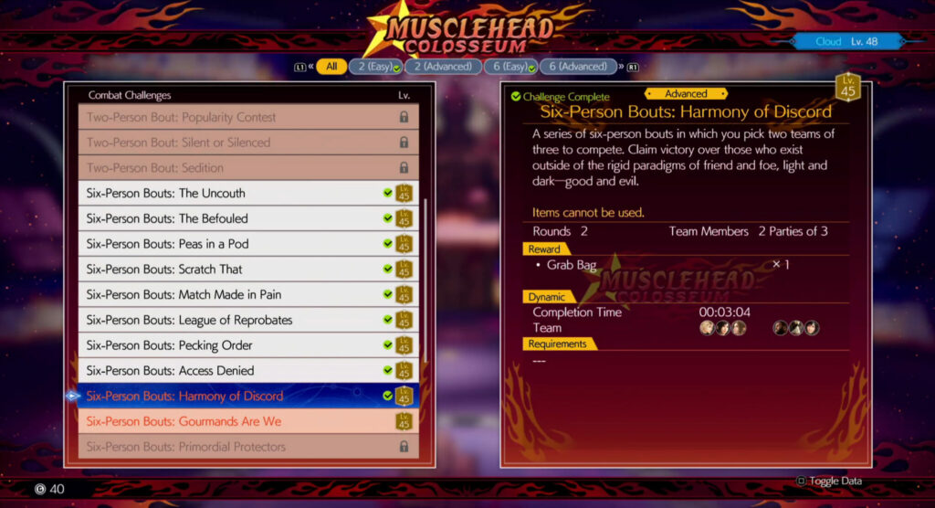 Complete Six-Person Bouts Harmony of Discord to get Ultiamte Accessories Transmuter Chip (Image via in-game screen shot)
