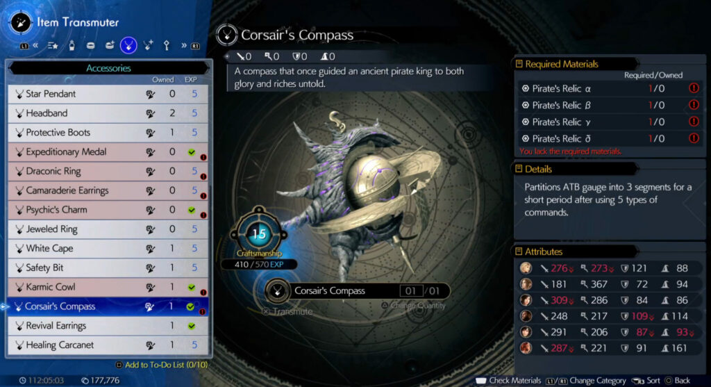 FF7 Rebirth - Find Pirate Jetsam across Meridian Ocean with the Corsair's Compass (Via in-game screen shot)