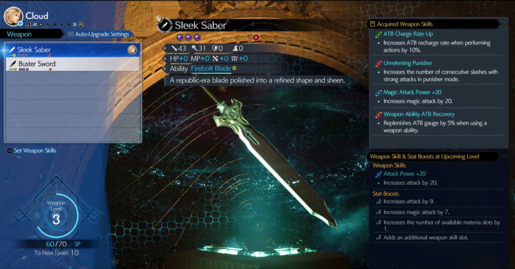 FF7 Rebirth new look on weapons upgrade (Via in-game image)