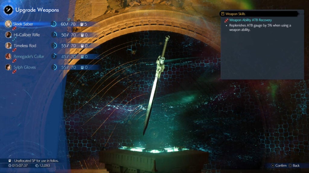 FF7 Rebirth weapon skill points and how to acquire more (Via in-game image)
