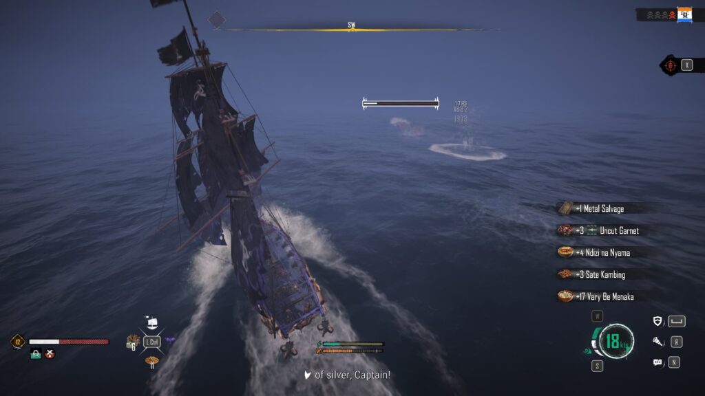 A player deals damage to Zamaharibu in Skull and Bones.