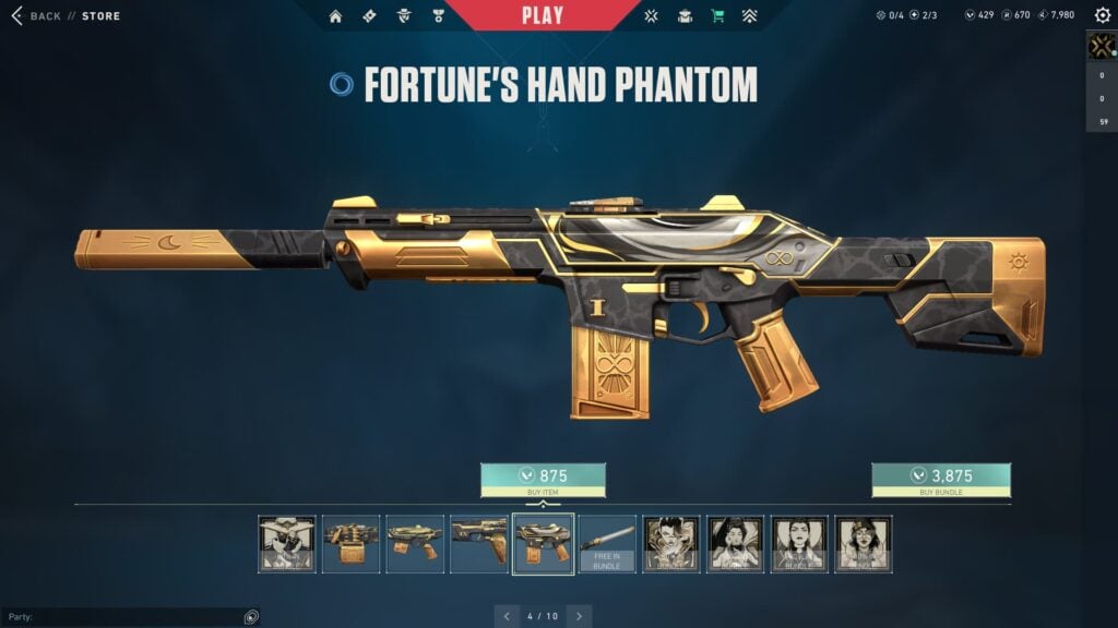 The Phantom in the VALORANT Fortune's Hand bundle.