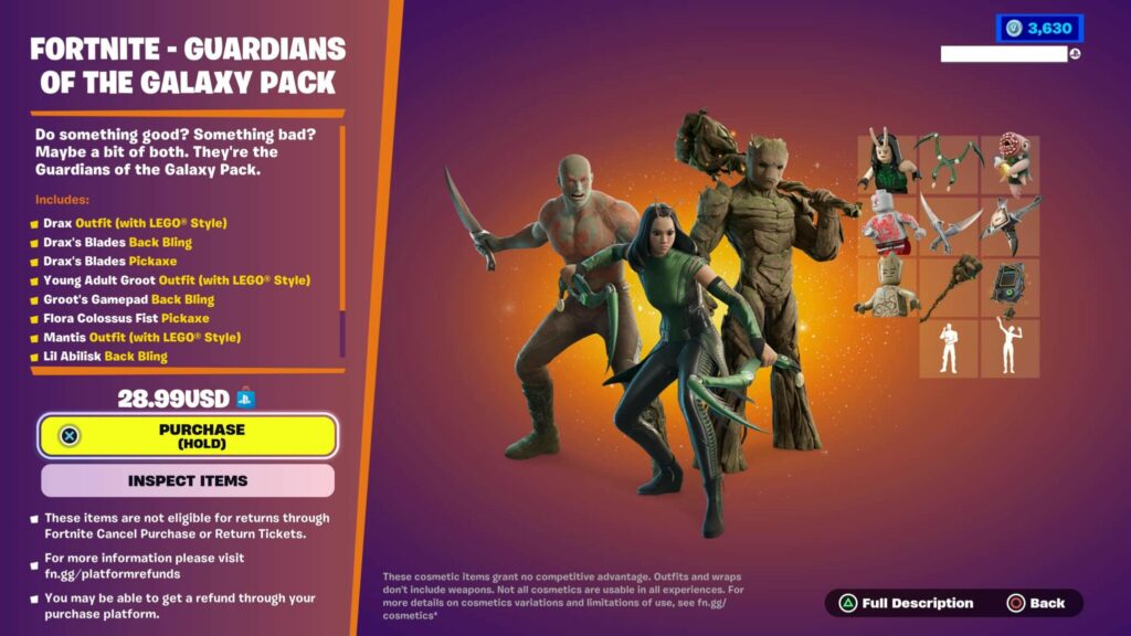 Guardians of the Galaxy Fortnite bundle 1