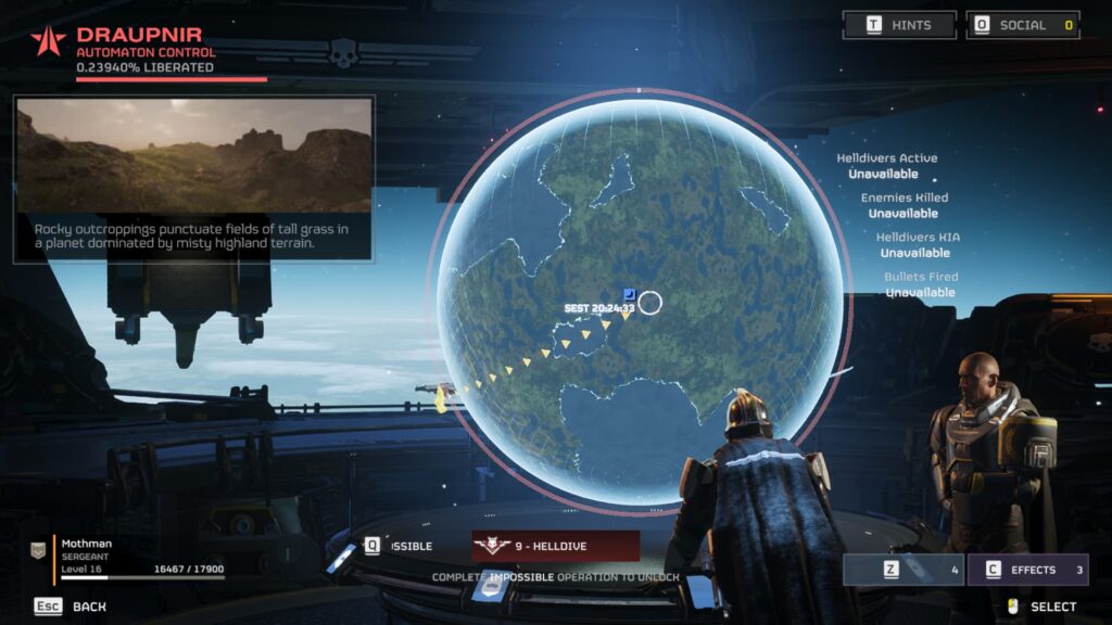 A player selects the Helldive difficulty in Helldivers 2, and is told to complete a mission on Impossible to unlock it.