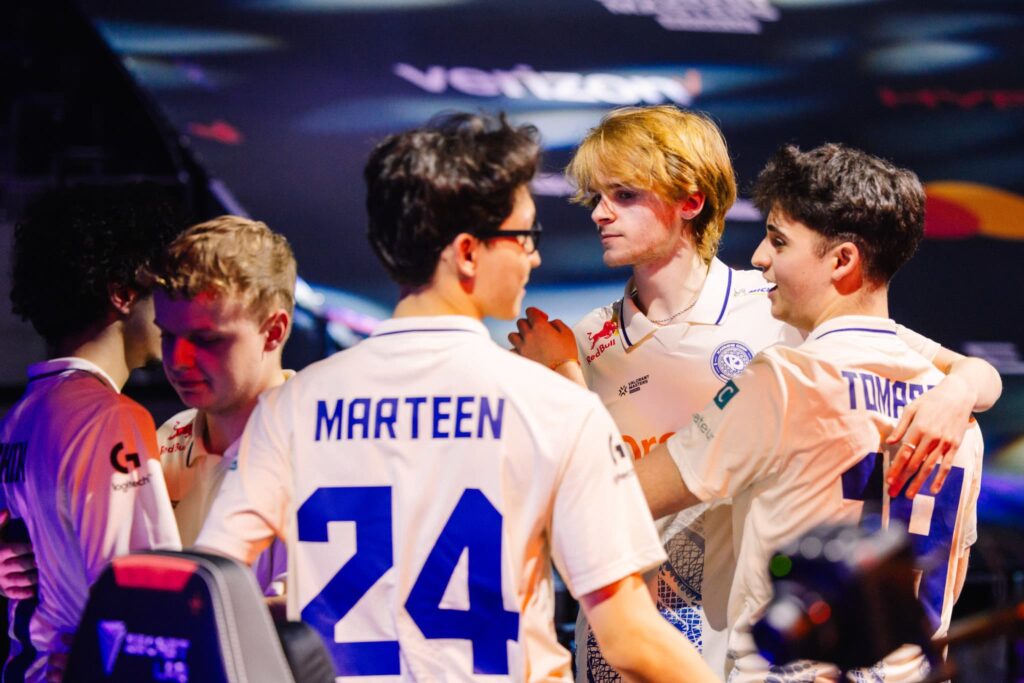 N4RRATE and Karmine Corp compete onstage at VALORANT Masters Madrid Swiss Stage Day 5 at the Madrid Arena on March 18, 2024 in Madrid, Spain. 