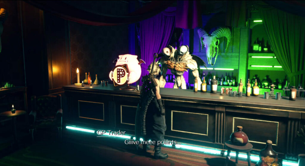 Purchasing rare FF7 Rebirth crafting materials from GP Trader at Gold Saucer (Via in-game screen shot)