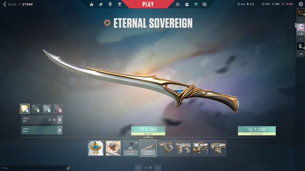 The Eternal Sovereign melee skin.