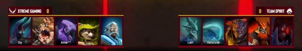 The Team Spirit vs Xtreme Gaming Game 1 Draft