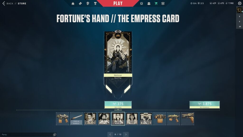 The Empress Player Card.
