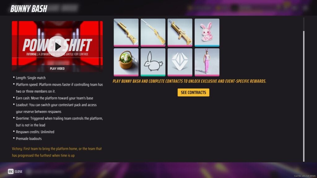 The Power Shift game mode explanation with the rewards shown.