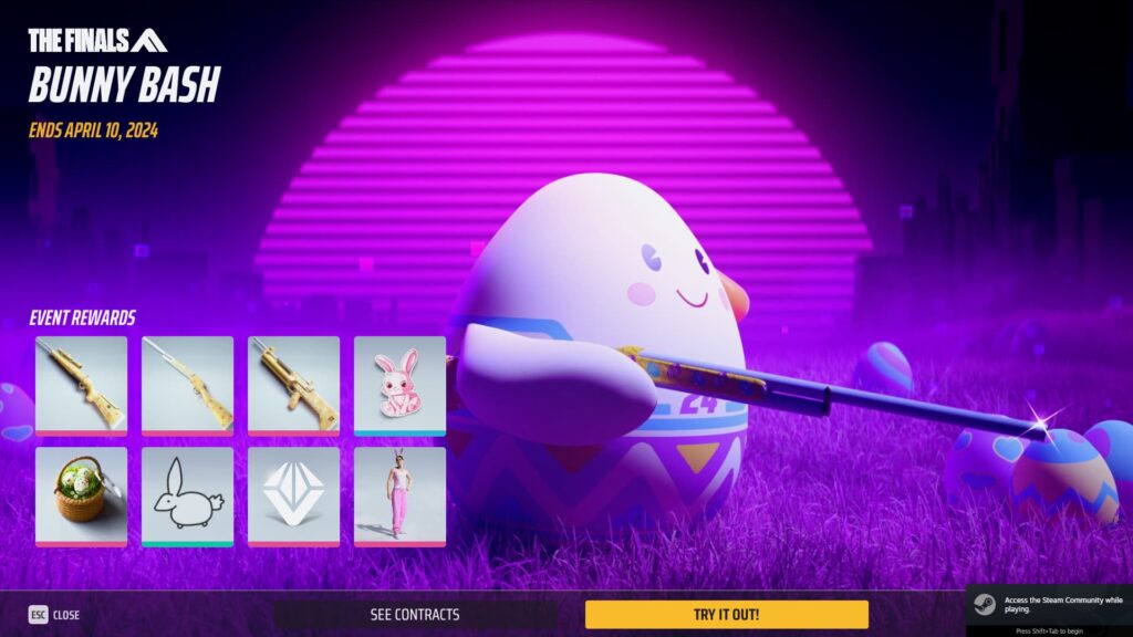 The opening introduction to The Finals Bunny Bash event.