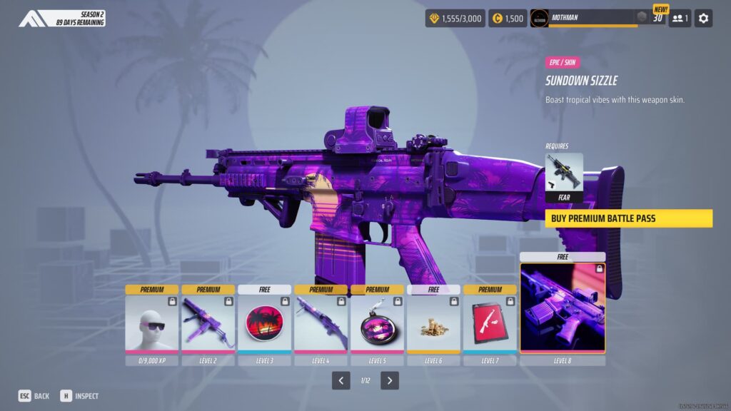 Page 1 of The Finals Season 2 Battle Pass.