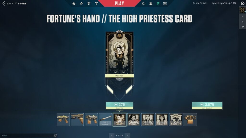 The High Priestess Player Card.