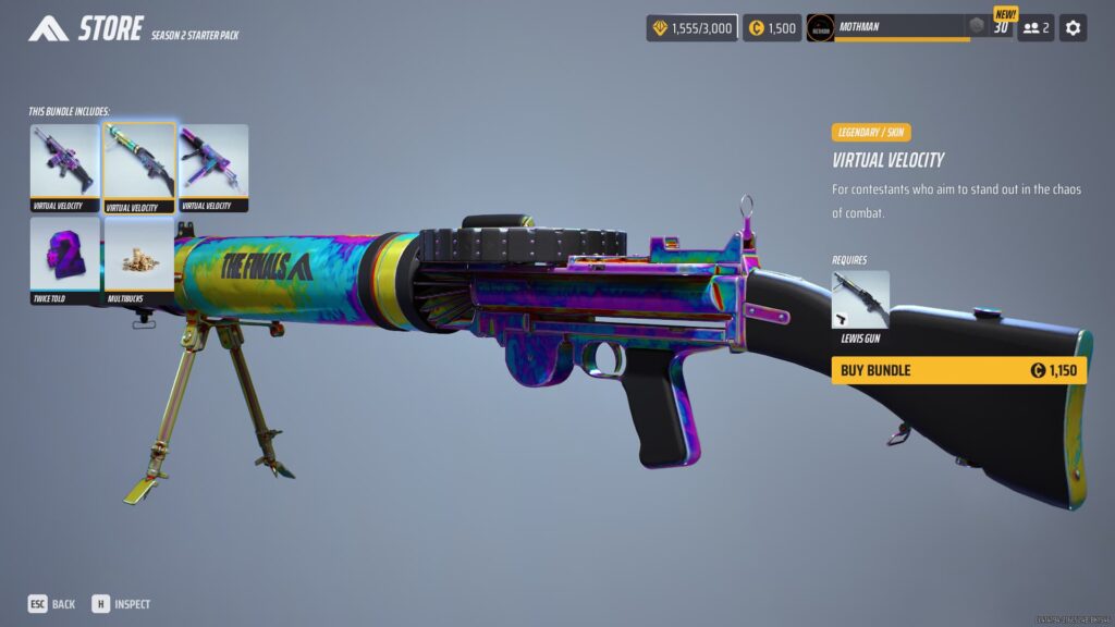 The Lewis Gun skin in The Finals Season 2 Starter Pack.