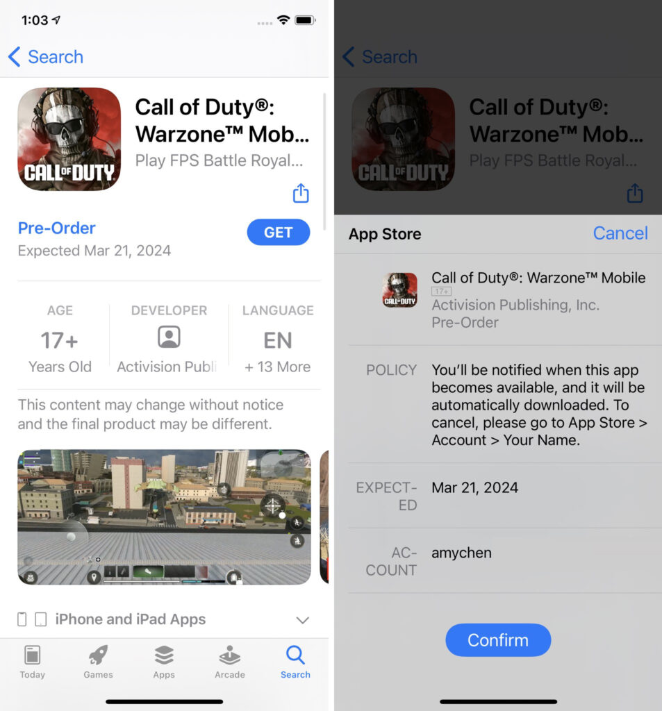 Warzone Mobile on iOS screenshots