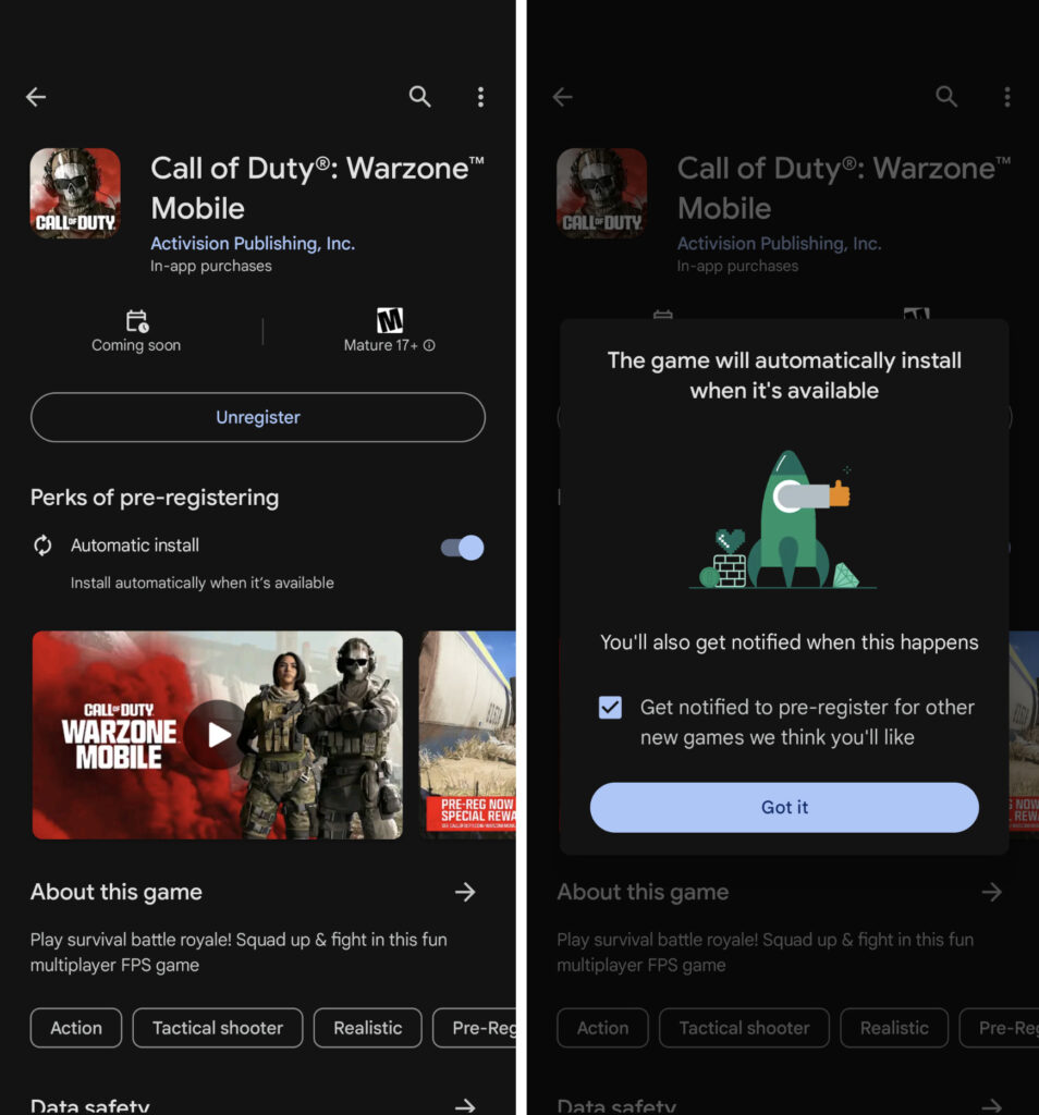 Warzone Mobile on Android